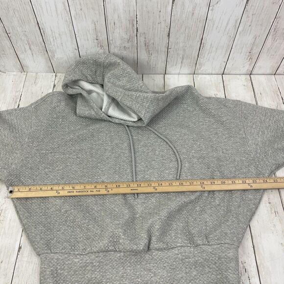 Old Navy Hoodie Women’s M Gray Textured Pull Over Hooded Sweatshirt NWT $54.99 - Picture 9 of 11